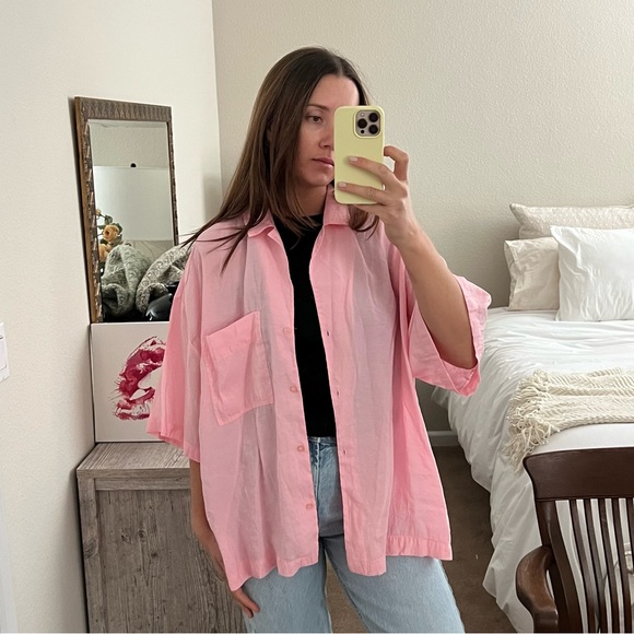 Zara Tops Zara Pink Button Down Shirt Poshmark